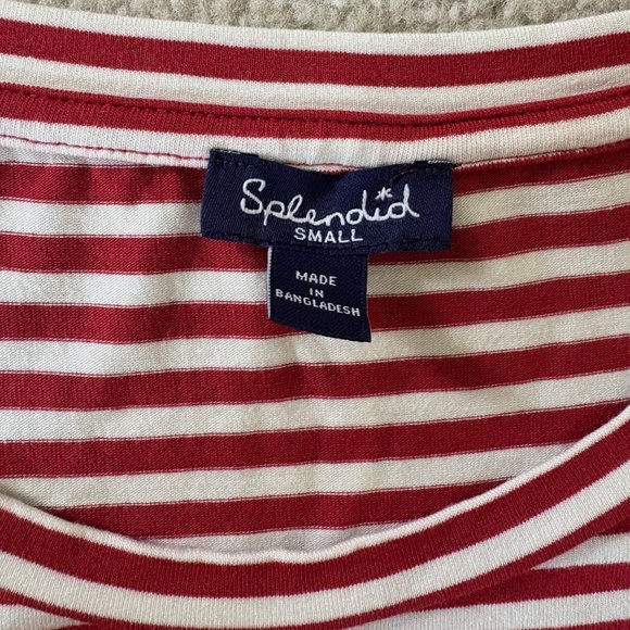 Red and White Striped Shirt- Splendid - Picture 3 of 4